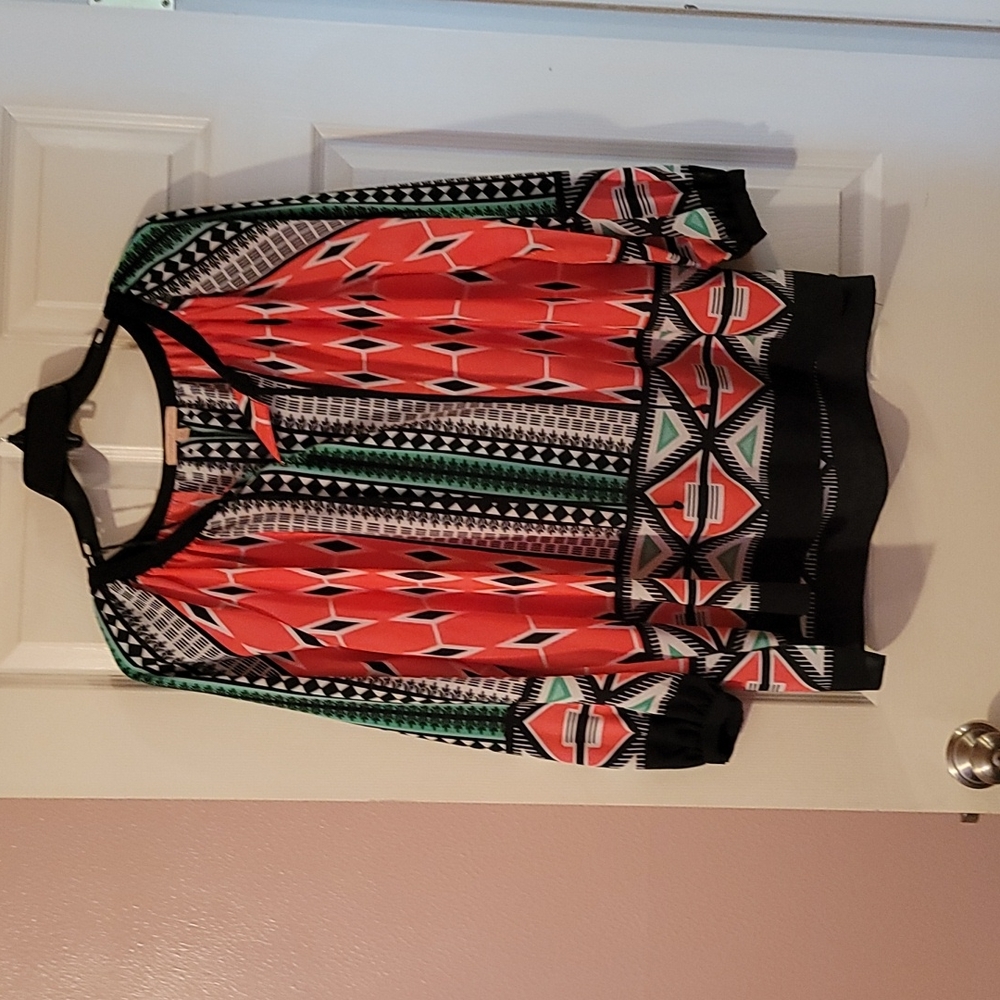 Gibson Latimer 2X Muli Color Blouse Top